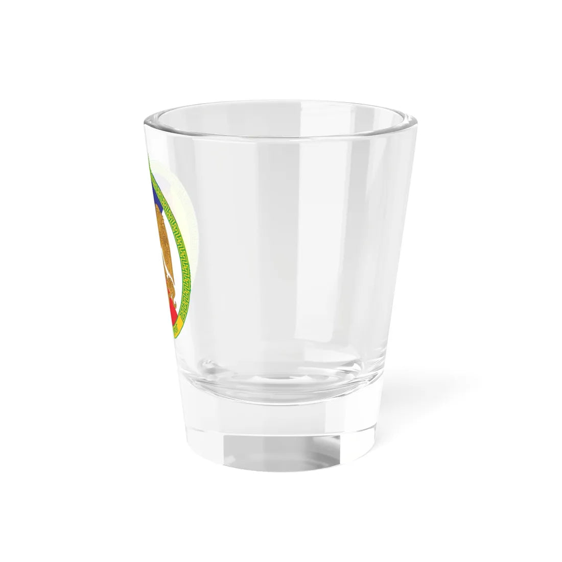 Emblem of Sukhbaatar district Ulaanbaatar (Mongolia) (Coat of Arms) Shot Glass 1.5oz - Go Mug Yourself