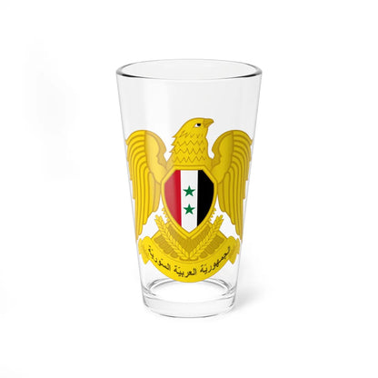 Emblem of Syria 1980-2024 (Syria) (Coat of Arms) Pint Glass 16oz 16oz - Go Mug Yourself
