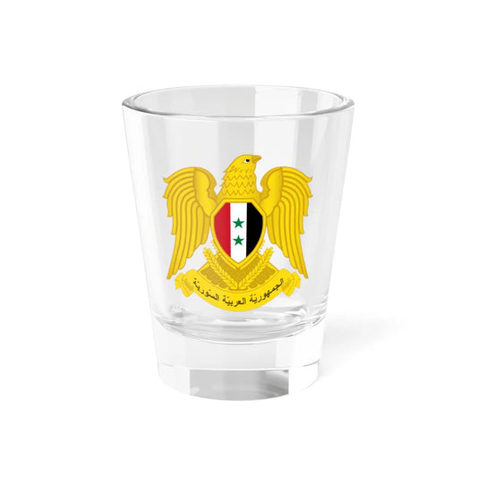 Emblem of Syria 1980-2024 (Syria) (Coat of Arms) Shot Glass 1.5oz 1.5oz - Go Mug Yourself