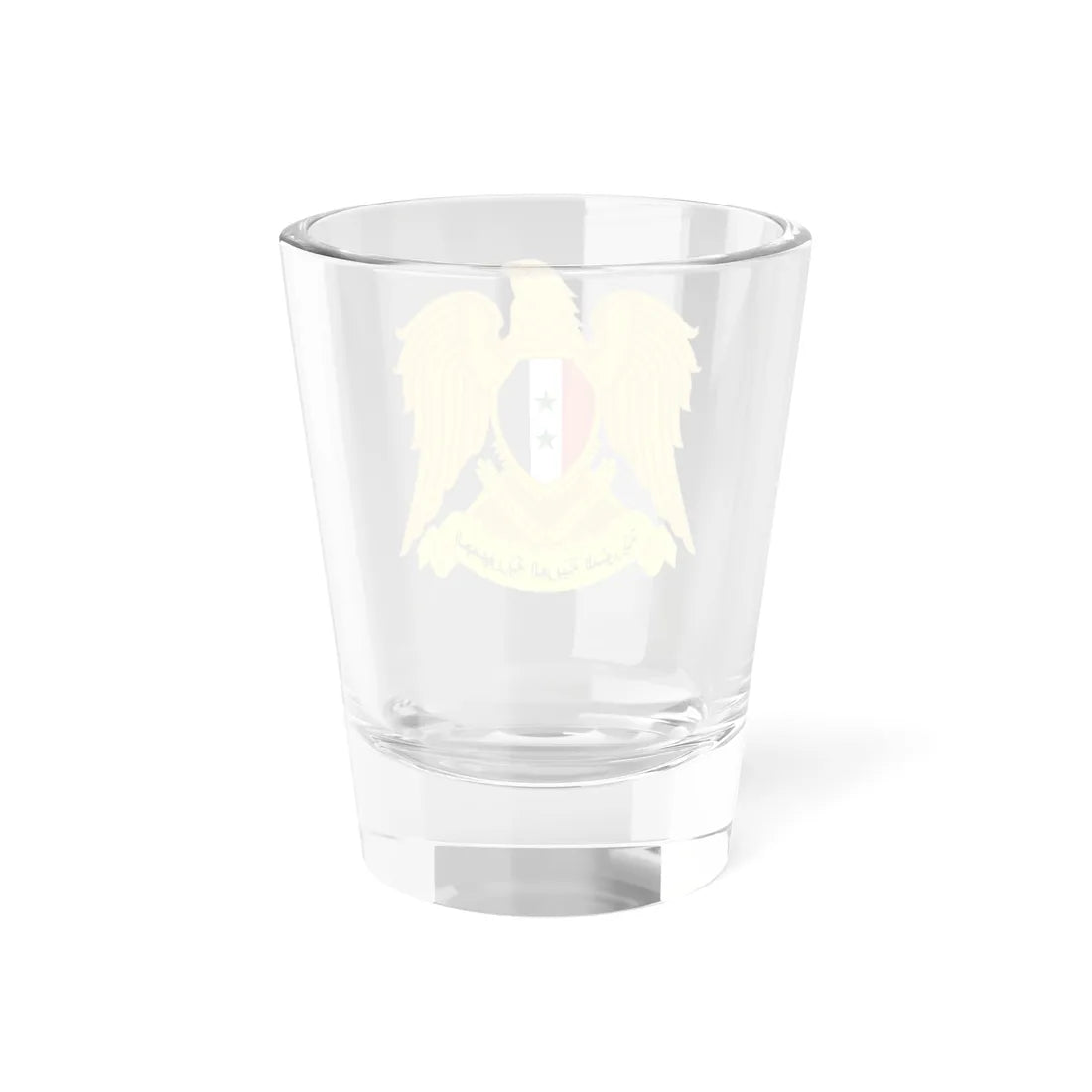 Emblem of Syria 1980-2024 (Syria) (Coat of Arms) Shot Glass 1.5oz - Go Mug Yourself