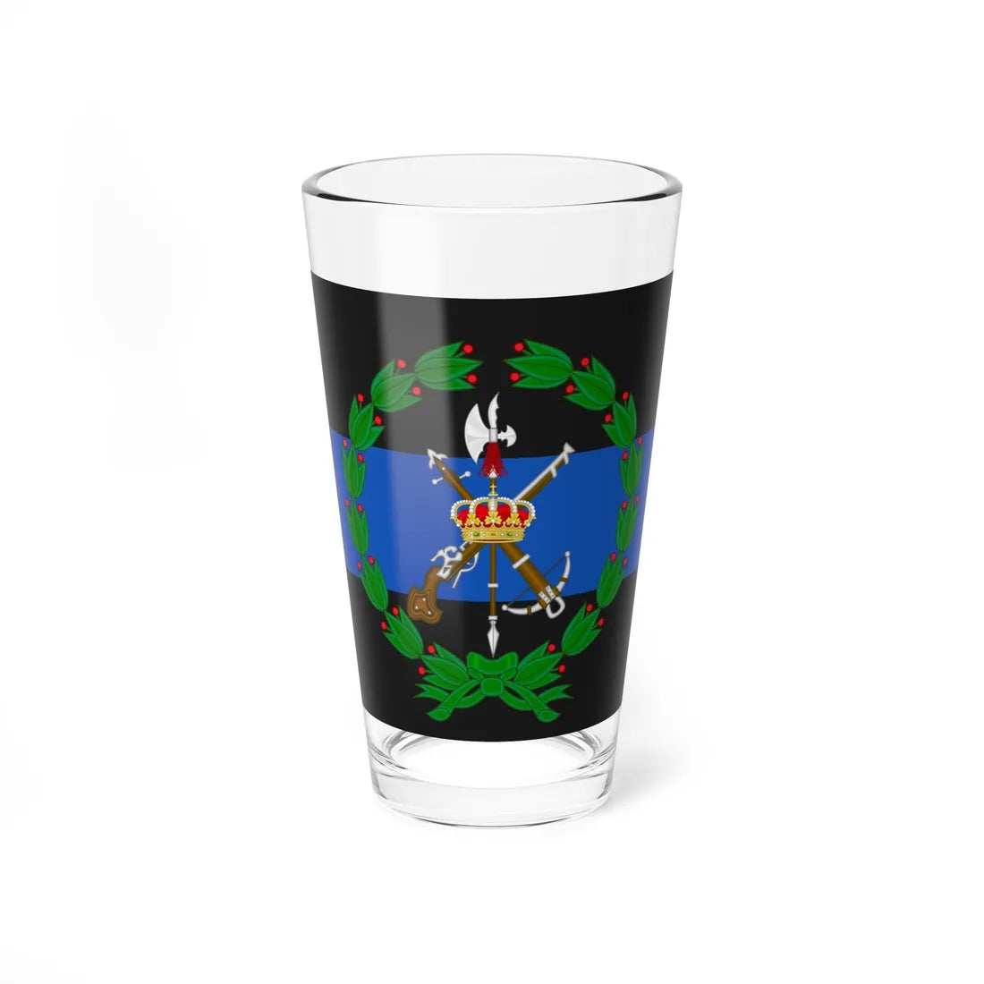 Emblem of the 4th Spanish Legion Tercio Alexander Farnese (Spain) (Coat of Arms) Pint Glass 16oz 16oz - Go Mug Yourself