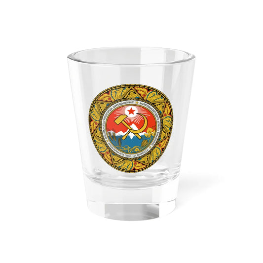 Emblem of the Abkhaz ASSR 1954-1978 (Georgia) (Coat of Arms) Shot Glass 1.5oz 1.5oz - Go Mug Yourself
