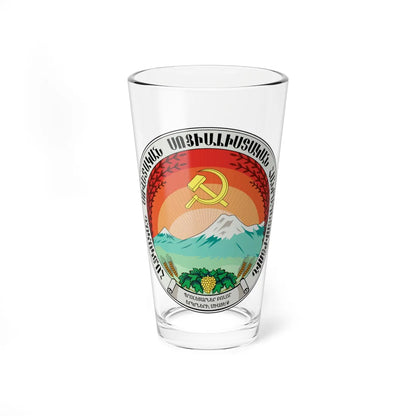 Emblem of the Armenian SSR 1922 (Armenia) (Coat of Arms) Pint Glass 16oz 16oz - Go Mug Yourself