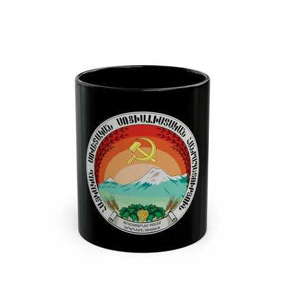 Emblem of the Armenian SSR (1922) - Black Coffee Mug-11oz-Go Mug Yourself