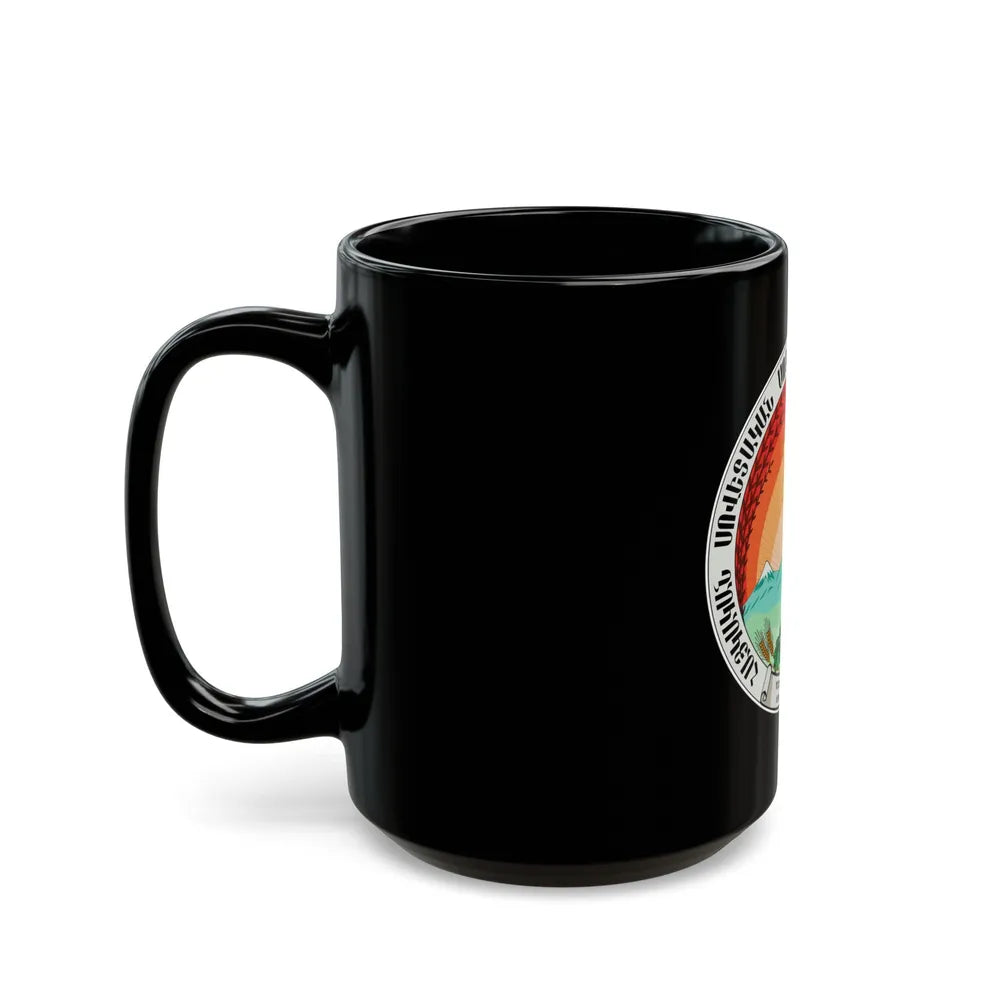 Emblem of the Armenian SSR (1922) - Black Coffee Mug-Go Mug Yourself