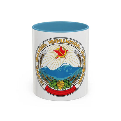 Emblem of the Armenian SSR - Accent Coffee Mug 11oz Light Blue - Go Mug Yourself