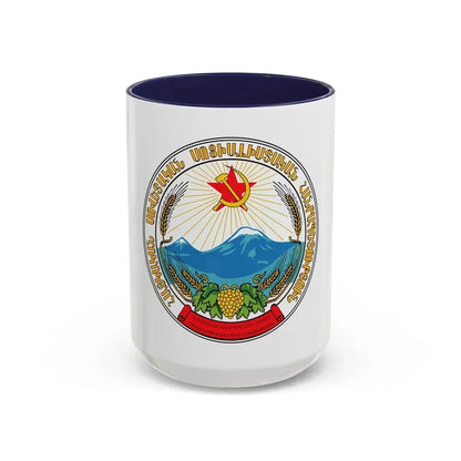 Emblem of the Armenian SSR - Accent Coffee Mug 15oz Navy - Go Mug Yourself