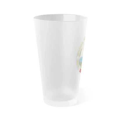 Emblem of the Armenian SSR - Frosted Pint Glass 16oz - Go Mug Yourself