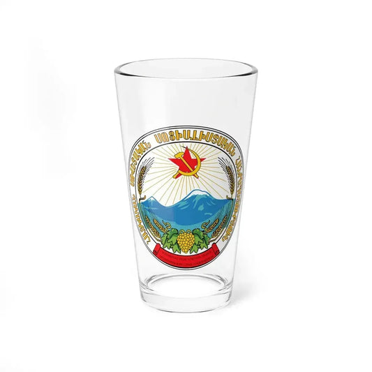 Emblem of the Armenian SSR - Pint Glass 16oz 16oz - Go Mug Yourself