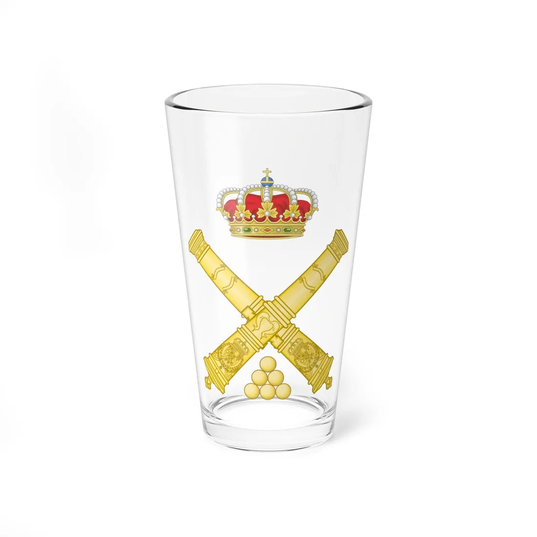 Emblem of the Artillery Forces of the Spanish Army (Spain) (Coat of Arms) Pint Glass 16oz 16oz - Go Mug Yourself