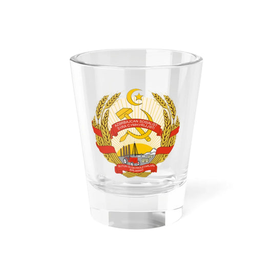 Emblem of the Azerbaijan SSR 1931-1937 (Azerbaijan) (Coat of Arms) Shot Glass 1.5oz 1.5oz - Go Mug Yourself
