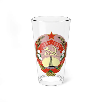 Emblem of the Azerbaijan SSR 1937-1940 (Azerbaijan) (Coat of Arms) Pint Glass 16oz 16oz - Go Mug Yourself