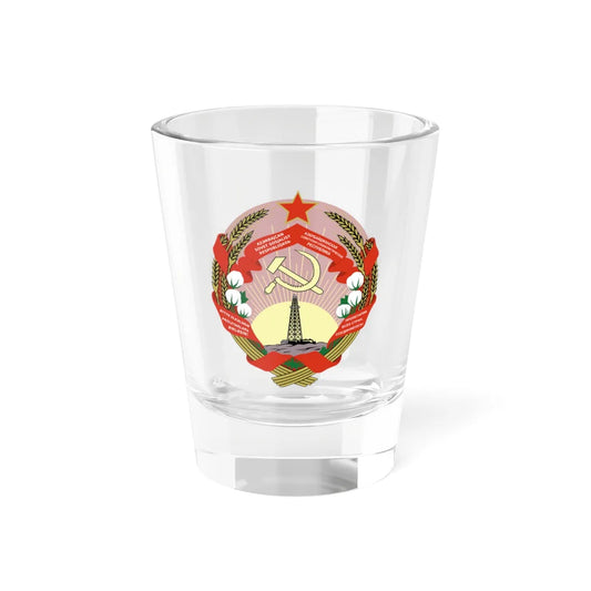 Emblem of the Azerbaijan SSR 1937-1940 (Azerbaijan) (Coat of Arms) Shot Glass 1.5oz 1.5oz - Go Mug Yourself