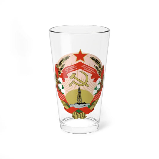 Emblem of the Azerbaijan SSR (Azerbaijan) (Coat of Arms) Pint Glass 16oz 16oz - Go Mug Yourself