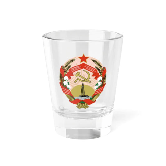 Emblem of the Azerbaijan SSR (Azerbaijan) (Coat of Arms) Shot Glass 1.5oz 1.5oz - Go Mug Yourself