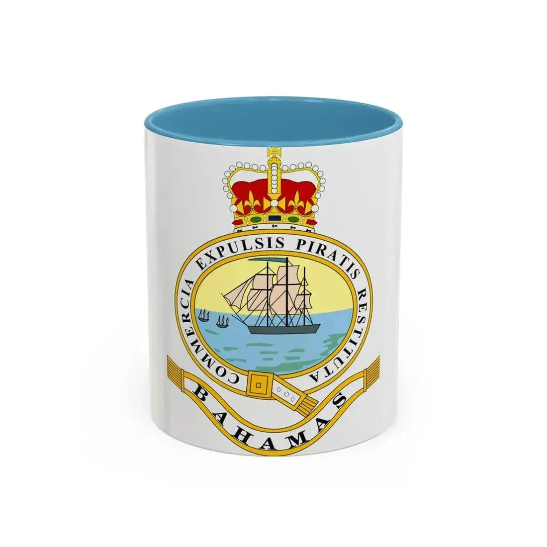 Emblem of the Bahamas (1869-1904; 1953-1964) - Accent Coffee Mug 11oz Light Blue - Go Mug Yourself