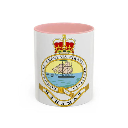 Emblem of the Bahamas (1869-1904; 1953-1964) - Accent Coffee Mug 11oz Pink - Go Mug Yourself