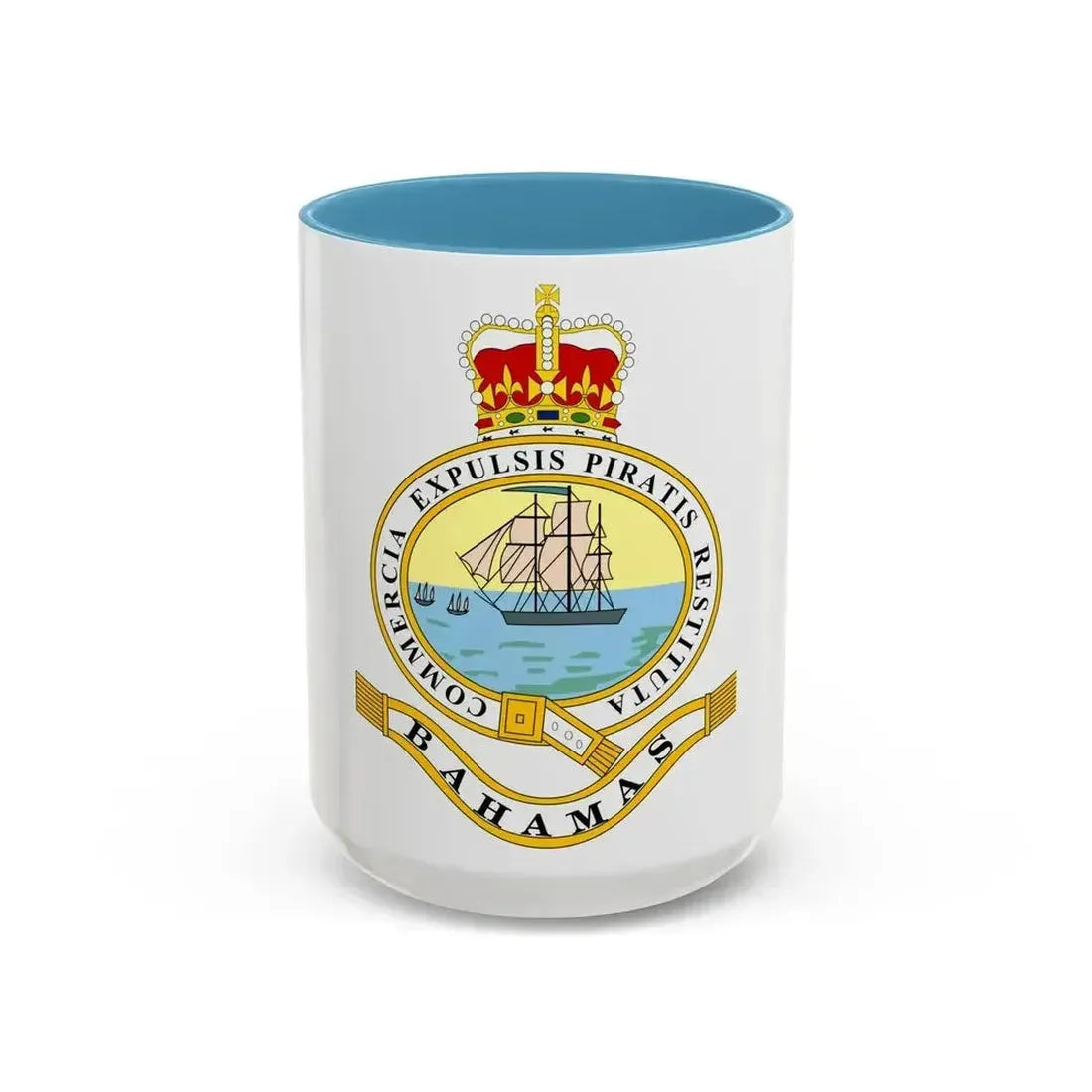 Emblem of the Bahamas (1869-1904; 1953-1964) - Accent Coffee Mug 15oz Light Blue - Go Mug Yourself