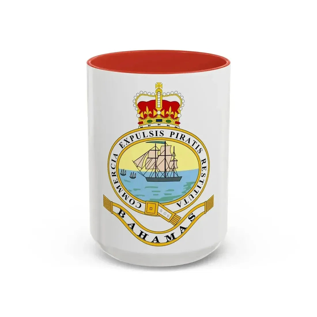 Emblem of the Bahamas (1869-1904; 1953-1964) - Accent Coffee Mug 15oz Red - Go Mug Yourself