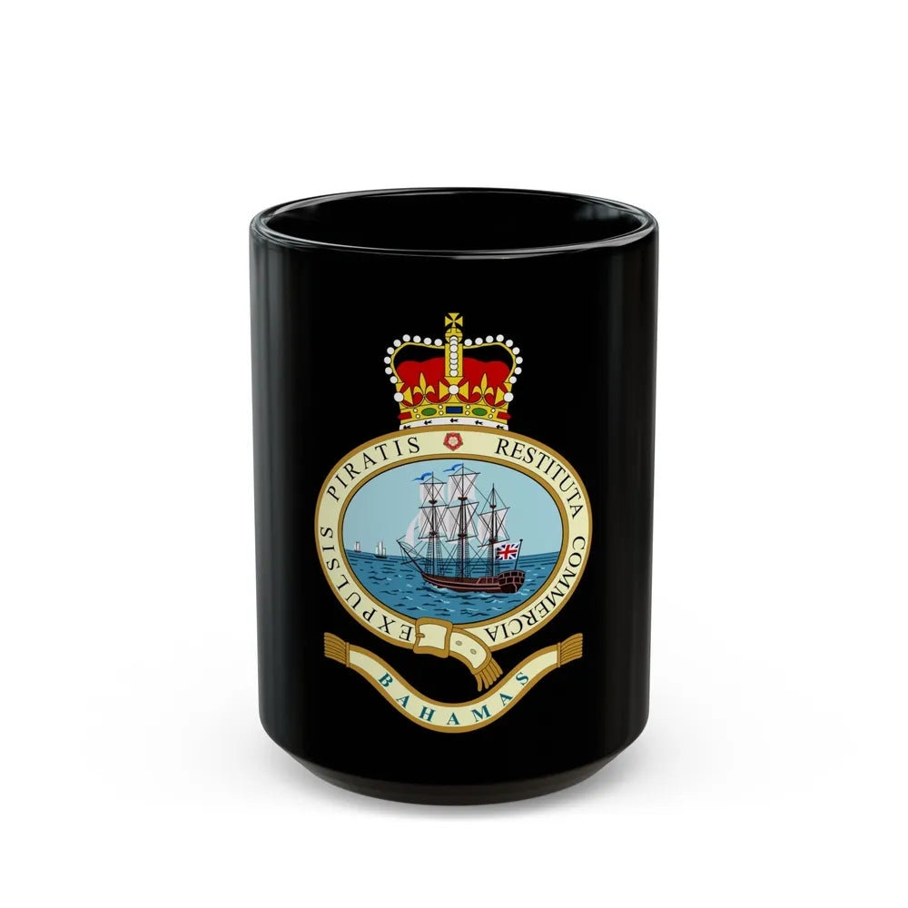 Emblem of the Bahamas (1964-1973) - Black Coffee Mug-15oz-Go Mug Yourself