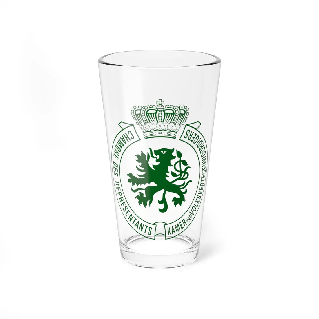 Emblem of the Belgian Chamber of Representatives (Belgium) (Coat of Arms) Pint Glass 16oz 16oz - Go Mug Yourself