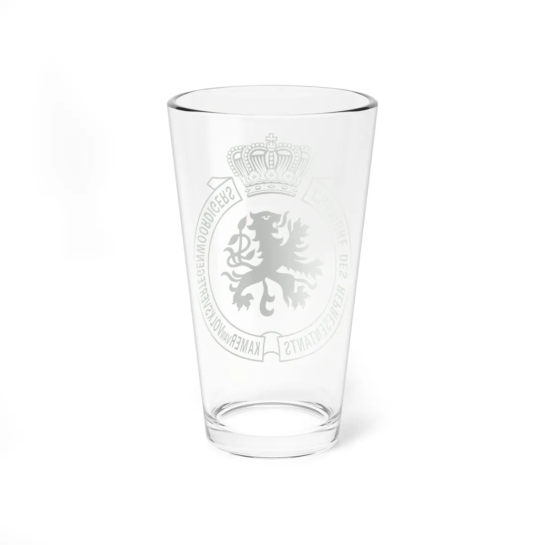 Emblem of the Belgian Chamber of Representatives (Belgium) (Coat of Arms) Pint Glass 16oz - Go Mug Yourself