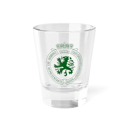 Emblem of the Belgian Chamber of Representatives (Belgium) (Coat of Arms) Shot Glass 1.5oz 1.5oz - Go Mug Yourself