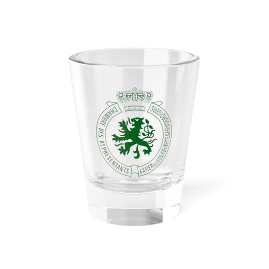 Emblem of the Belgian Chamber of Representatives (Belgium) (Coat of Arms) Shot Glass 1.5oz 1.5oz - Go Mug Yourself
