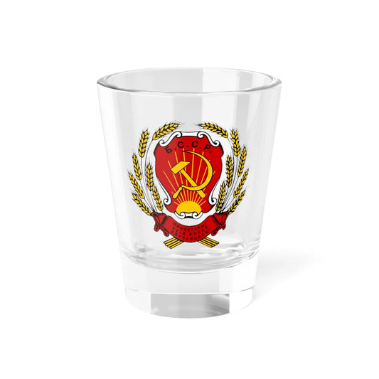 Emblem of the Byelorussian SSR 1920 (Russia) (Coat of Arms) Shot Glass 1.5oz 1.5oz - Go Mug Yourself