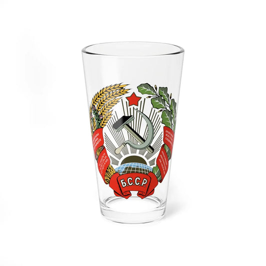 Emblem of the Byelorussian SSR 1937-1938 (Belarus) (Coat of Arms) Pint Glass 16oz 16oz - Go Mug Yourself