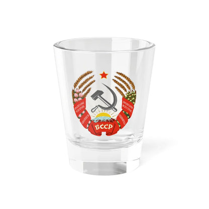 Emblem of the Byelorussian SSR 1938-1949 (Russia) (Coat of Arms) Shot Glass 1.5oz 1.5oz - Go Mug Yourself
