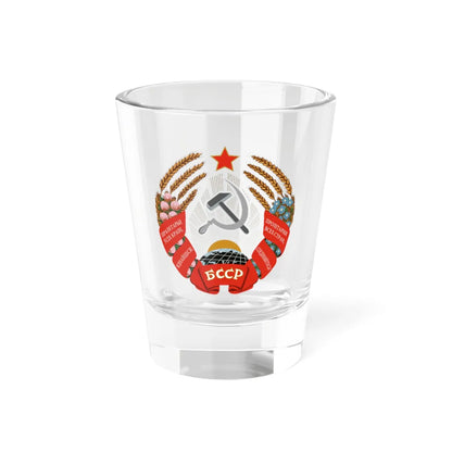 Emblem of the Byelorussian SSR 1958-1981 (Russia) (Coat of Arms) Shot Glass 1.5oz 1.5oz - Go Mug Yourself