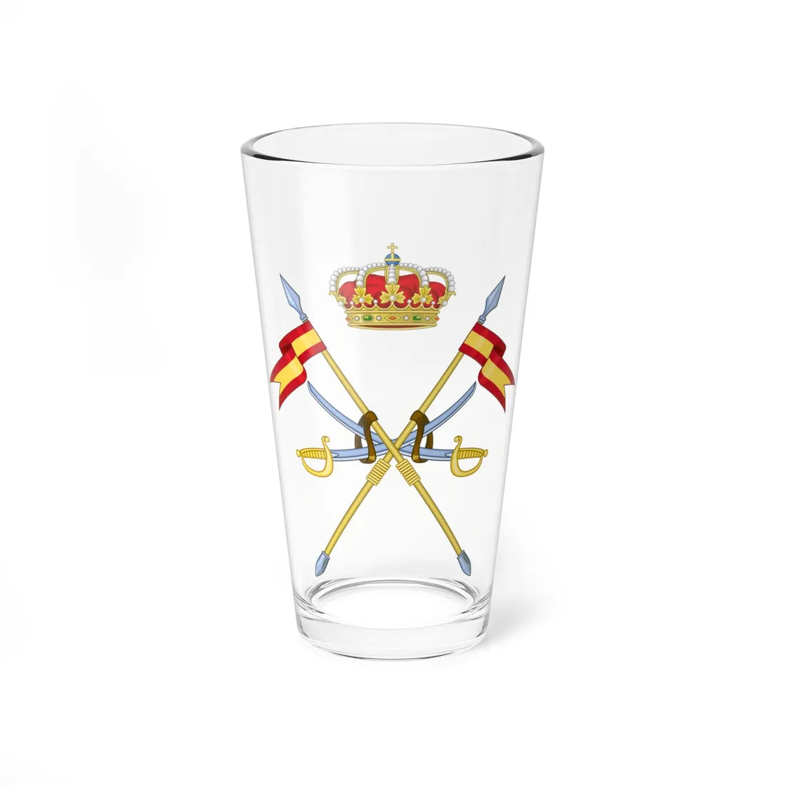 Emblem of the Cavalry Forces of the Spanish Army (Spain) (Coat of Arms) Pint Glass 16oz 16oz - Go Mug Yourself