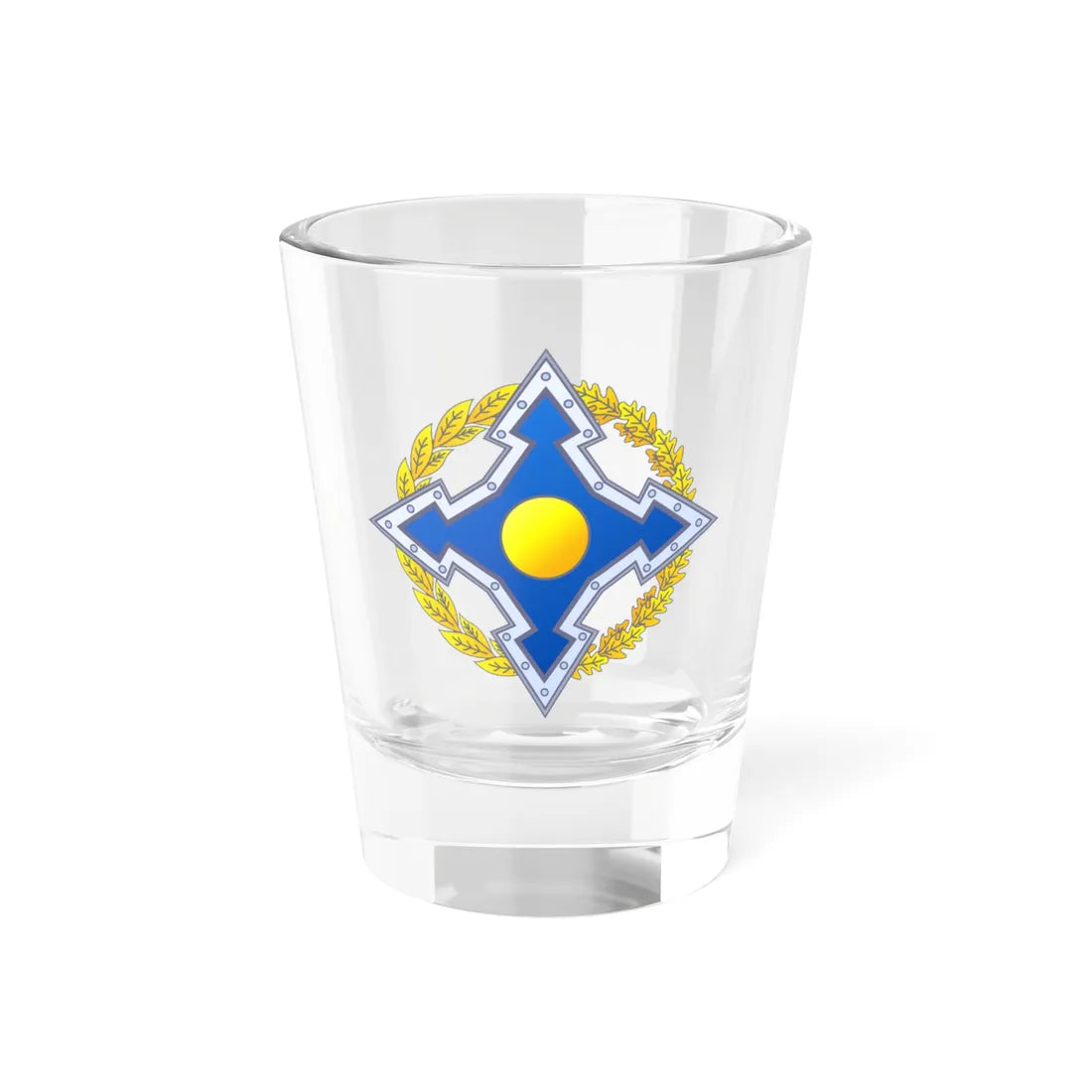 Emblem of the Collective Security Treaty Organization (Russia) (Coat of Arms) Shot Glass 1.5oz 1.5oz - Go Mug Yourself