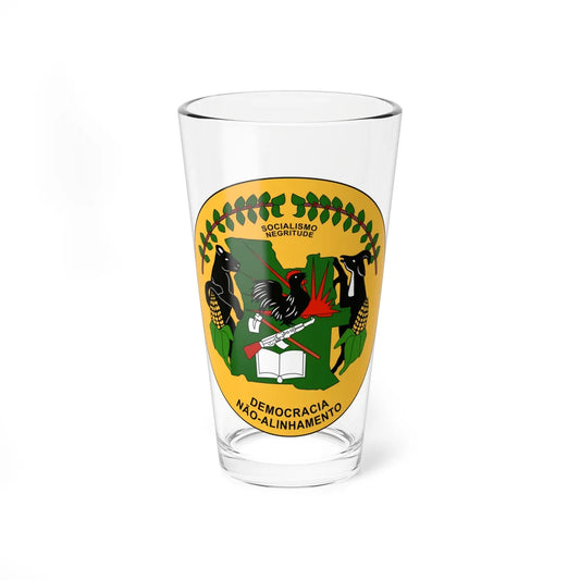 Emblem of the Democratic Peoples Republic of Angola (Angola) (Coat of Arms) Pint Glass 16oz 16oz - Go Mug Yourself