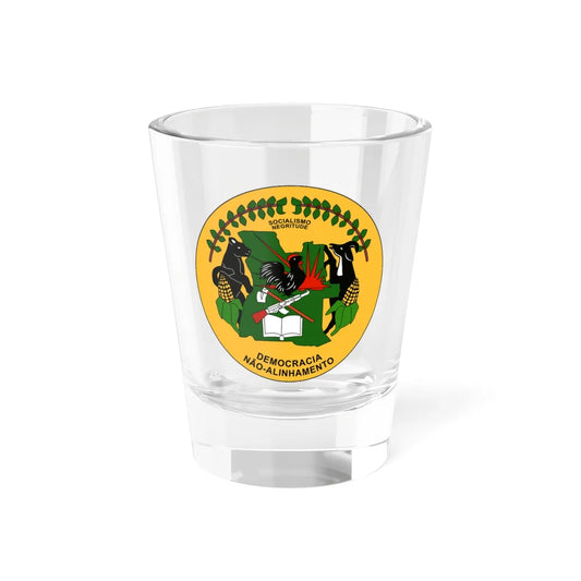 Emblem of the Democratic Peoples Republic of Angola (Angola) (Coat of Arms) Shot Glass 1.5oz 1.5oz - Go Mug Yourself