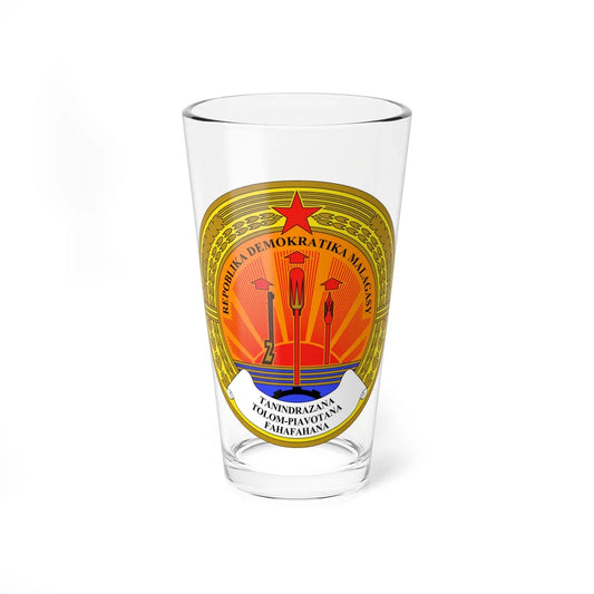 Emblem of the Democratic Republic of Madagascar (Madagascar) (Coat of Arms) Pint Glass 16oz 16oz - Go Mug Yourself