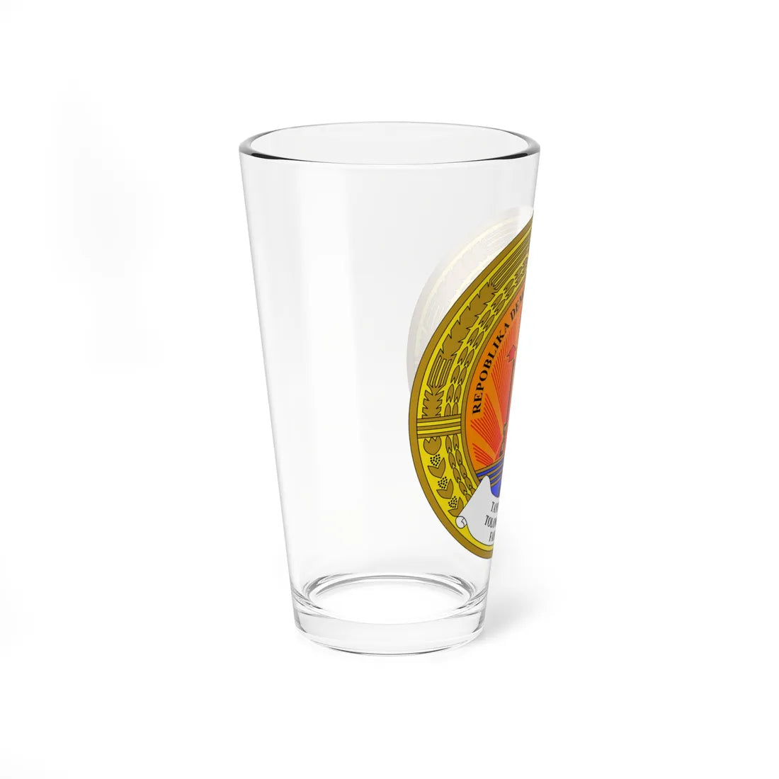 Emblem of the Democratic Republic of Madagascar (Madagascar) (Coat of Arms) Pint Glass 16oz - Go Mug Yourself