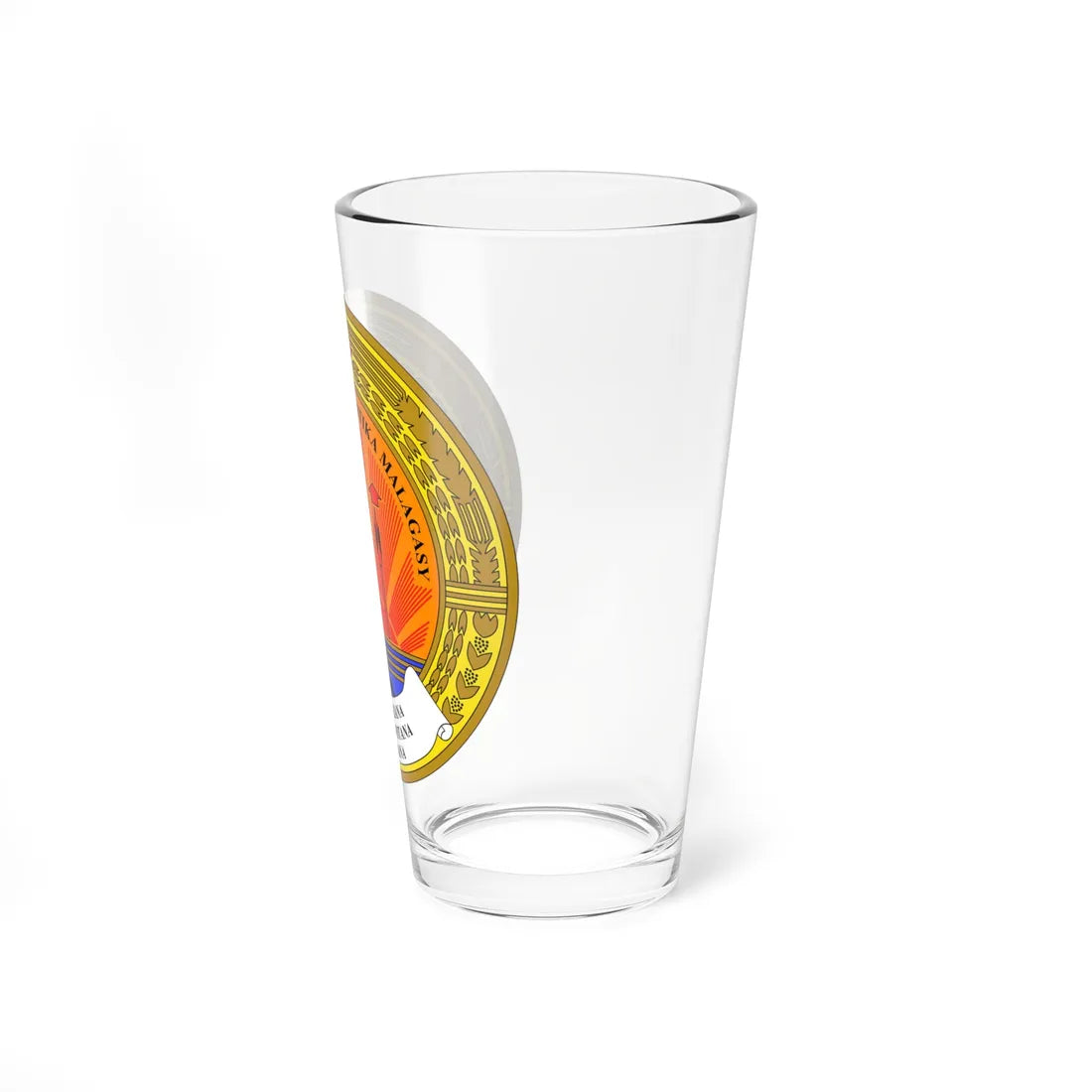 Emblem of the Democratic Republic of Madagascar (Madagascar) (Coat of Arms) Pint Glass 16oz - Go Mug Yourself