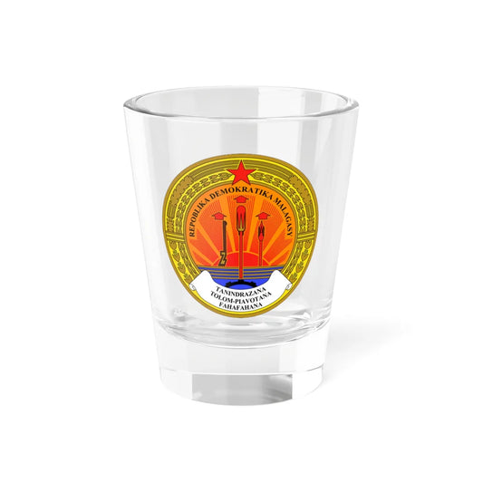 Emblem of the Democratic Republic of Madagascar (Madagascar) (Coat of Arms) Shot Glass 1.5oz 1.5oz - Go Mug Yourself