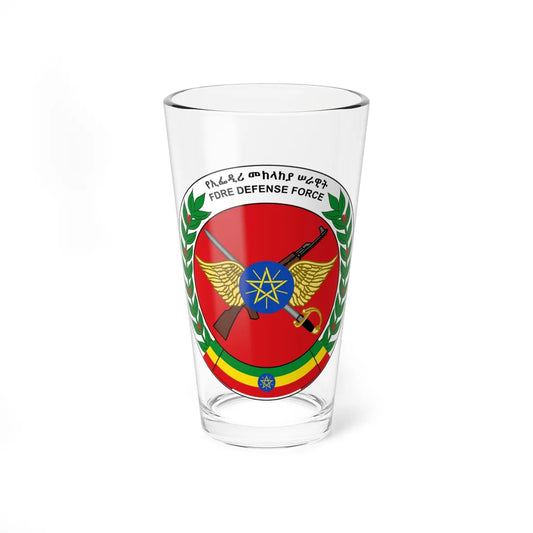 Emblem of the Ethiopian National Defense Force (Ethiopia) (Coat of Arms) Pint Glass 16oz 16oz - Go Mug Yourself