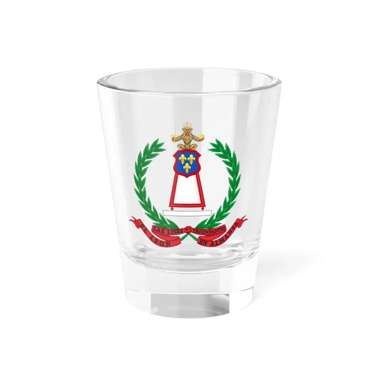 Emblem of the Former Cavalry Regiment Almansa (Spain) (Coat of Arms) Shot Glass 1.5oz 1.5oz - Go Mug Yourself