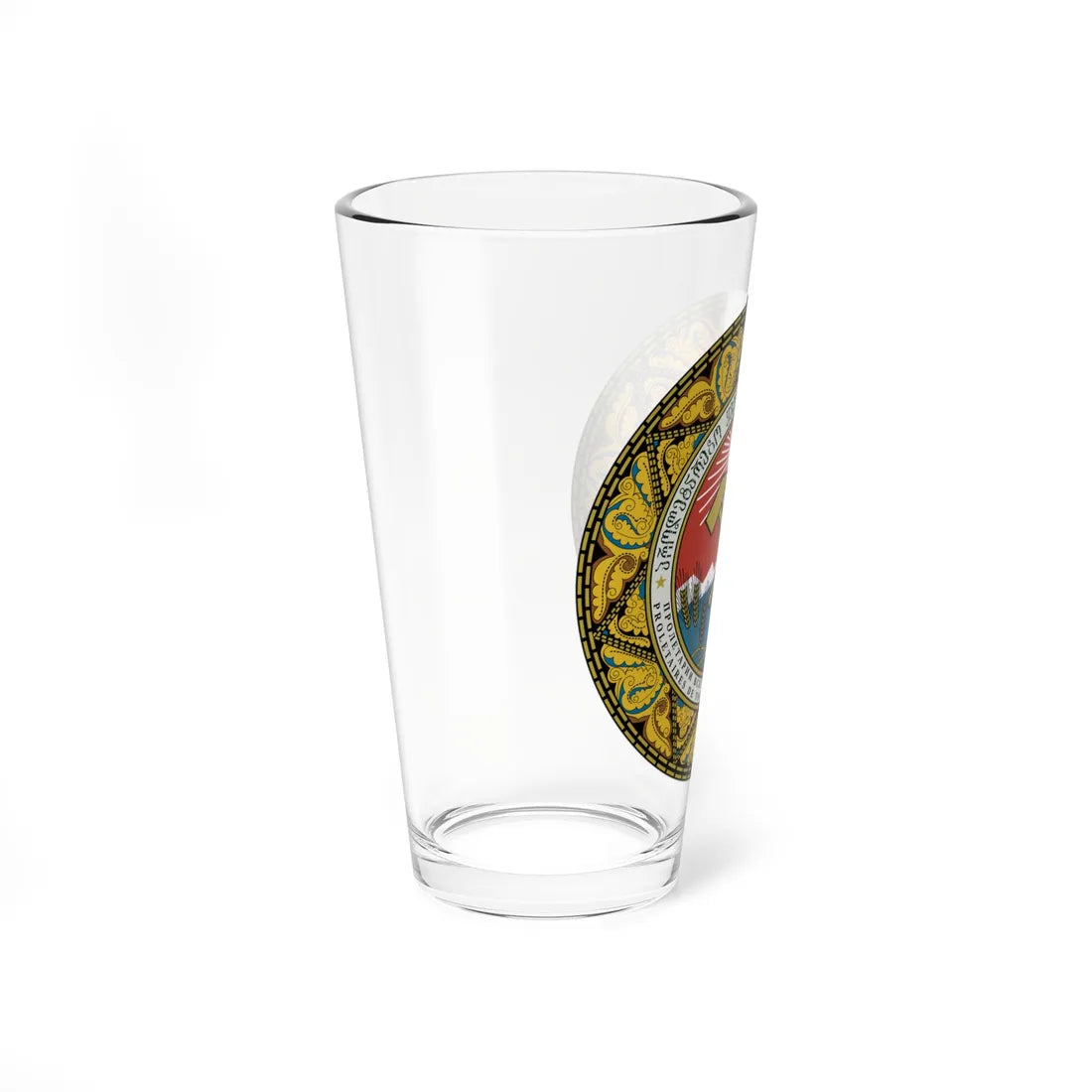 Emblem of the Georgian SSR 1921-1937 (Georgia) (Coat of Arms) Pint Glass 16oz - Go Mug Yourself