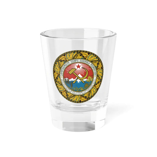 Emblem of the Georgian SSR 1921-1937 (Georgia) (Coat of Arms) Shot Glass 1.5oz 1.5oz - Go Mug Yourself