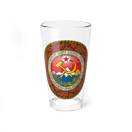 Emblem of the Georgian SSR 1936 (Georgia) (Coat of Arms) Pint Glass 16oz 16oz - Go Mug Yourself