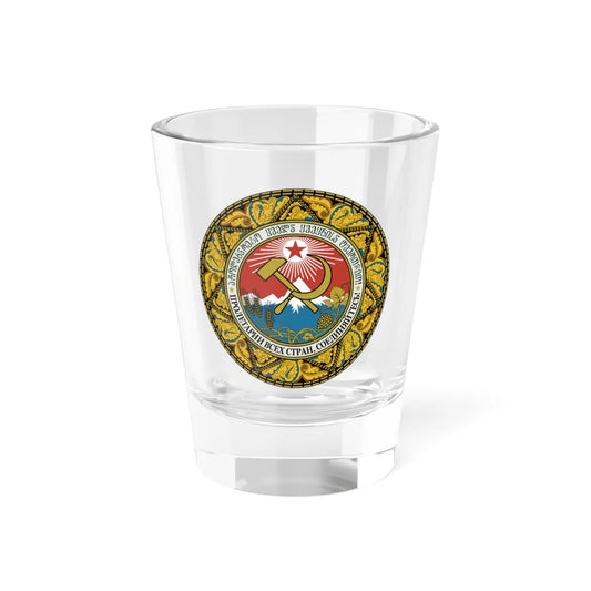 Emblem of the Georgian SSR 1937-1981 (Georgia) (Coat of Arms) Shot Glass 1.5oz 1.5oz - Go Mug Yourself