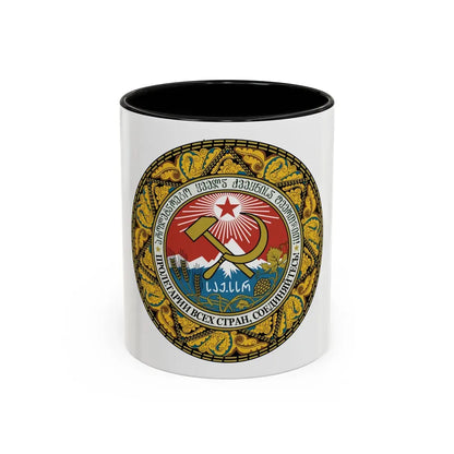 Emblem of the Georgian SSR-2 - Accent Coffee Mug 11oz Black - Go Mug Yourself