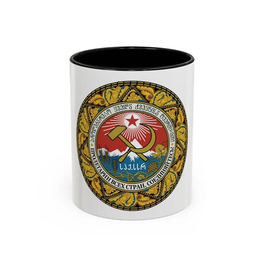 Emblem of the Georgian SSR-2 - Accent Coffee Mug 11oz Black - Go Mug Yourself