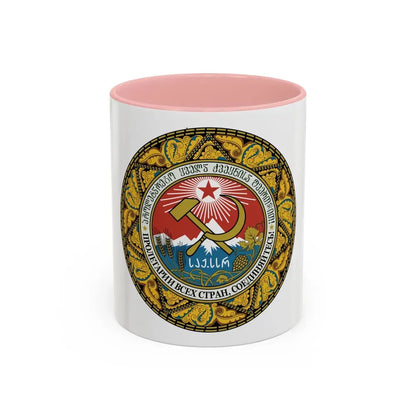 Emblem of the Georgian SSR-2 - Accent Coffee Mug 11oz Pink - Go Mug Yourself
