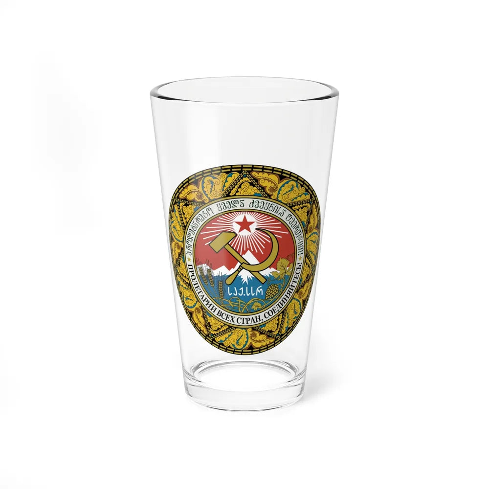 Emblem of the Georgian SSR-2 - Pint Glass 16oz-16oz-Go Mug Yourself